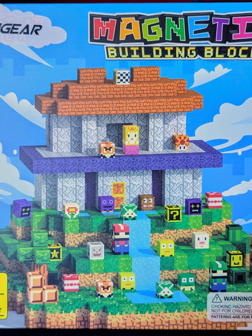 Magnetic Building Blocks Castle Set - Colorful Pixel Characters